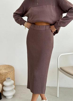 В'язана спiдниця katrin шоколад art knit