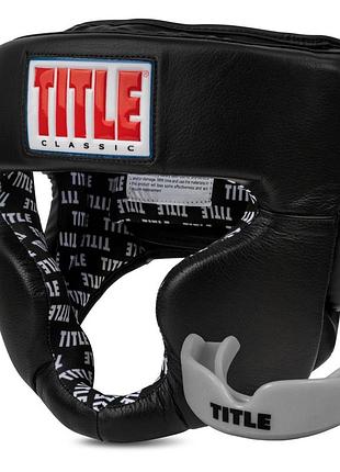 Боксерский шлем title classic full coverage training headgear 2.0 black m (капа в комплекте)