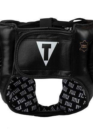 Боксерский шлем title classic full coverage training headgear 2.0 black m (капа в комплекте) 4