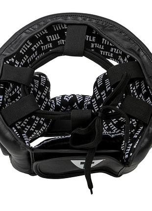 Боксерский шлем title classic full coverage training headgear 2.0 black m (капа в комплекте) 6