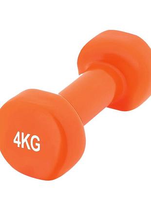 Гантель виниловая powerplay 4125 achilles 4 кг. помаранчева (1шт.)