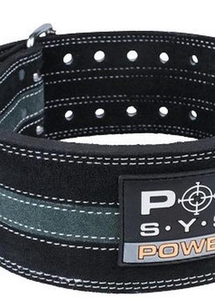 Пояс для пауерліфтингу power system ps-3800 powerlifting шкіряний black/grey line xl
