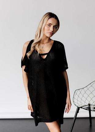 В'язана туніка тренд чорна art knit