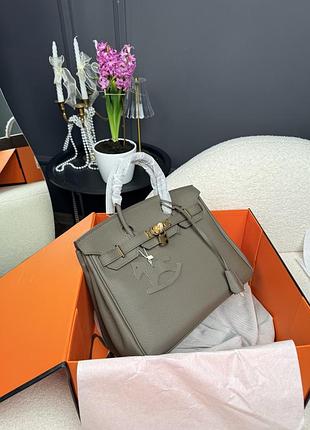 Hermes birkin 30 bag in taupe togo leather with gold hardware