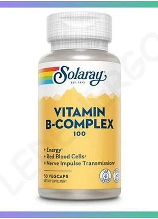 Комплекс вітамінів групи b solaray vitamin b-complex 100 50 капсул для підтримки енергії та нервової с sku_dsn_2023-10-2384