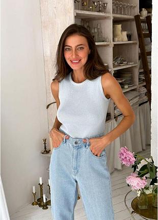 Майка базовая голубая art knit
