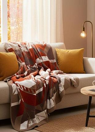 Плед покривало kassandra 150x200 см бавовняне tm ideia помаранч