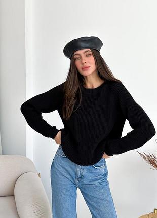 Джемпер чорний cotton art knit