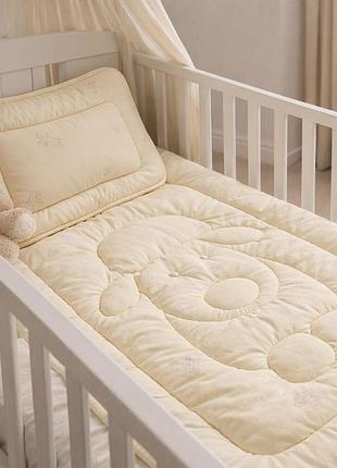 Одеяло детское 100х135 см wool papaella шерстяное зимнее в кроватку для детей, шерсть, теплое