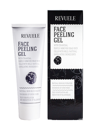 Гель пілінг для обличчя reveuele face peeling gel with charcoal з вугіллям 80 мл daily skin care