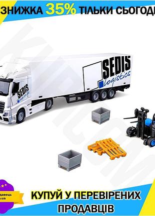 Ku игровой набор фура universal fit mercedes-benz с погрузчиком 1:43 для детей от 3 лет. uni2l_k