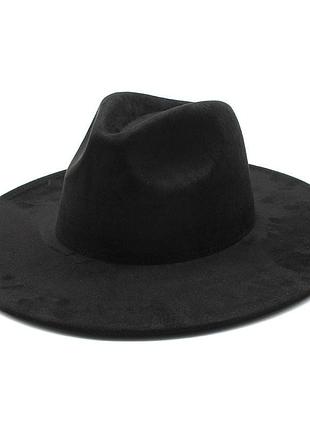 Капелюх федора з широкими полями замшевий (унісекс) stetson чорний