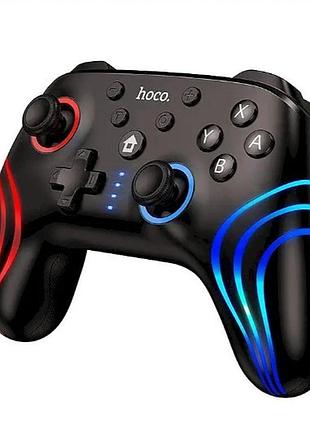 Беспроводной джойстик hoco ga2 для пк nintendo switch 1/2 rgb-подсветка и turbo-режим