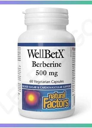 Берберин wellbetx 500мг 60 капсул диетическая добавка для поддержки уровня сахара в крови и сердца sku_dsn_2023-10-4053