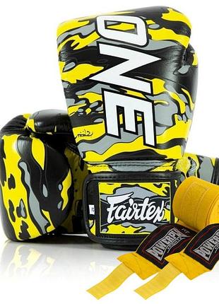 Боксерські рукавиці fairtex bgv-one x stbg (натуральна шкіра) 12 унцій (бинти в комплекті)