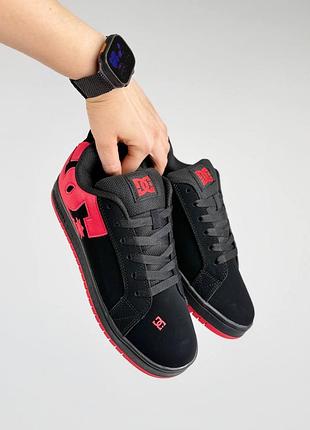 Dc shoes court graffik red on black 4