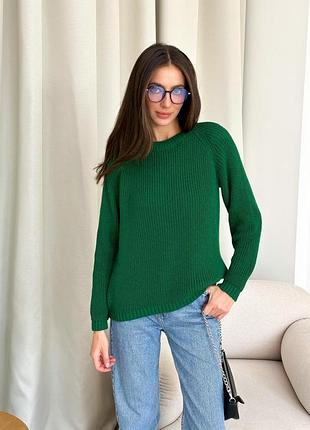 Джемпер изумрудный cotton art knit