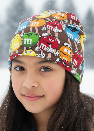 Шапка цукерки m&m з флісовою підкладкою 50-54