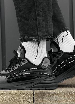 Зимові чоловічі кросівки staff black & gray reflective