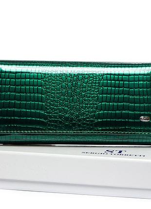 Podium кошелек lr женский кожа-лак sergio torretti w1-v-2 dark-green