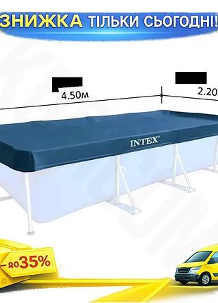 ©➀тент для прямоугольного бассейна intex 460x226 см черный защитный накрытие для воды укрытие от грязи ku-22