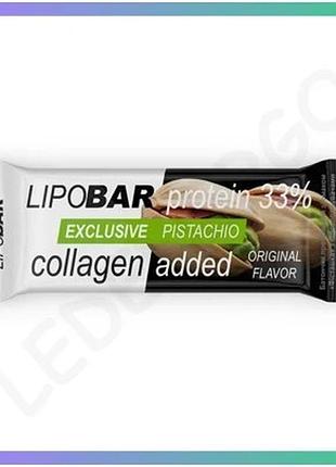 Протеїновий батончик lipobar exclusive 50г фісташка корисний перекус без цукру для здорового харчуванн sku_dsn_2023-10-6878