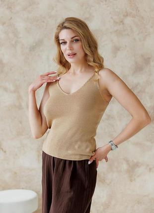 Жіноча в'язана майка бежева art knit