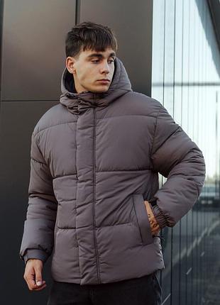 Зимова куртка сірого кольору staff sin gray oversize