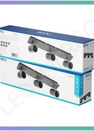 Потолочный светильник gtv veneto 3x20w круглый черный для освещения помещений с цоколем gu10 sku_oledim_os-ven20wo3-10