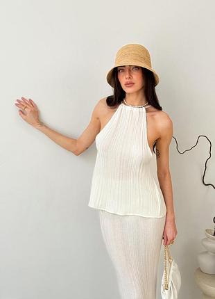 Женская вязаная майка loren молочная art knit