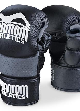 Перчатки для мма phantom riot black l/xl (капа в подарок)