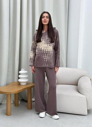 Штаны женские вязаные шоколад vibe art knit