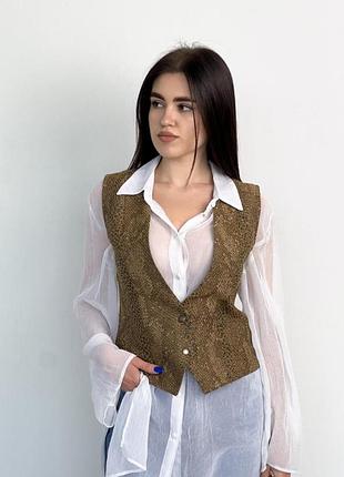 Жіночий жилет python рудий art knit 4