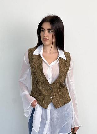 Жіночий жилет python рудий art knit 5