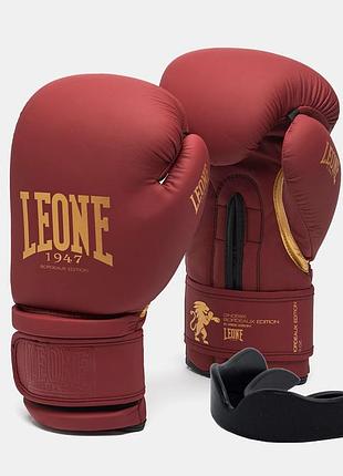 Боксерські рукавиці leone gn059x bordeaux ed 10 унцій (капу в комплекті)