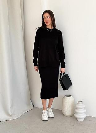 Вязаная юбка katrin черная art knit