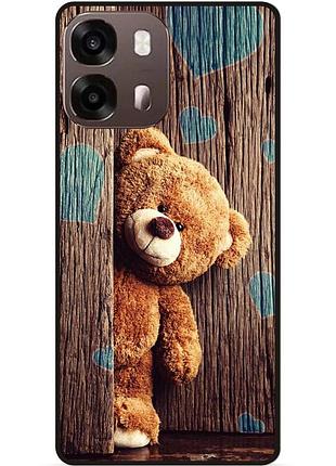 Силиконовый чехол бампер для oppo a6s с рисунком пушистый мишка