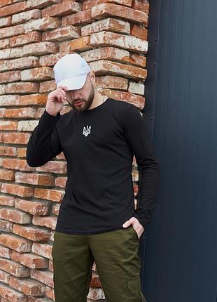 Лонгслів 'pulse' з тризубом. чоловічий тактичний лонгслів чорний