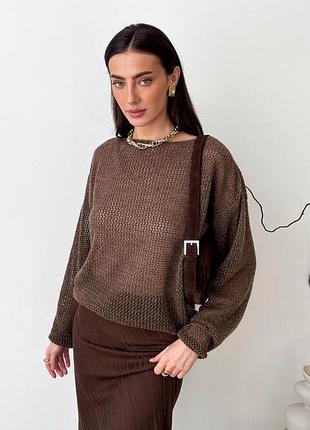 Женский джемпер soft коричневый art knit