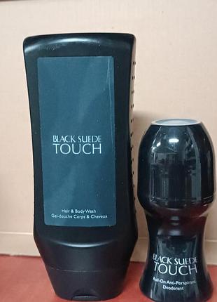 🖤 набор avon black suede touch гель для душа 250 мл + шариковый дезодорант 50 мл
