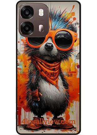Силиконовый чехол бампер для oppo a6s с рисунком ежик
