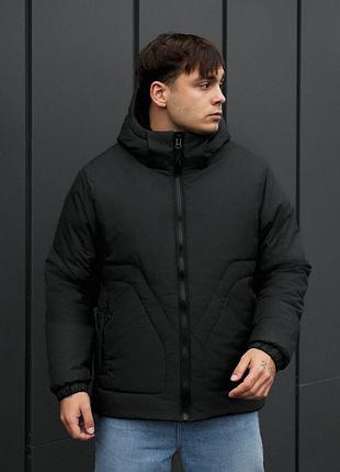 Однотонна зимова куртка чорного кольору staff ai black