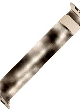 Металлический ремешок milanese loop для apple watch стильный аксессуар в цвете champagne gold