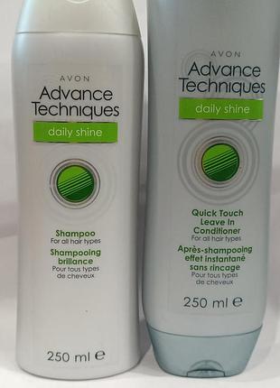 Набір avon advance techniques — шампунь 250 мл + бальзам-ополіскувач 250 мл (догляд за волоссям)