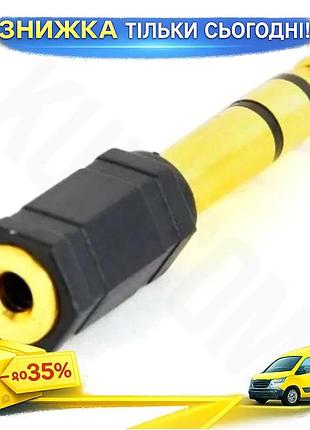 Ku звуковой переходник 6,35 universal fit мм (m) - 3,5 мм (f) cablexpert черный адаптер для аудио соед uni2l_k