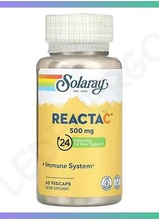 Вітамін с reacta-c 500мг 60 капсул для підтримки імунітету некисла формула без негативного впливу на ш sku_dsn_2023-10-6786