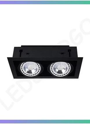 Точковий світильник nowodvorski downlight чорний 15вт для стилю лофт з цоколем gu10 2 лампи