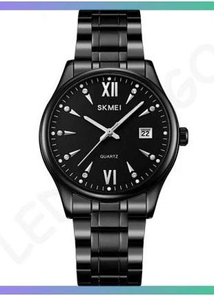 Годинник skmei 2158bkbk all black чоловічий кварцовий водонепроникний стильний чорний з календарем (ці sku_aber_1080-2668