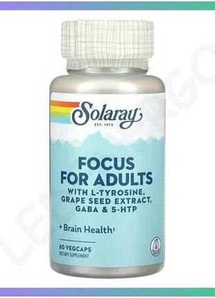 Пищевая добавка для поддержки здоровья мозга focus for adults solaray 60 капсул для когнитивной функци sku_dsn_2023-10-6982