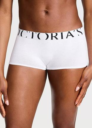 Бавовняні трусики шортики no-show lacie cheeky victoria's secret білий l